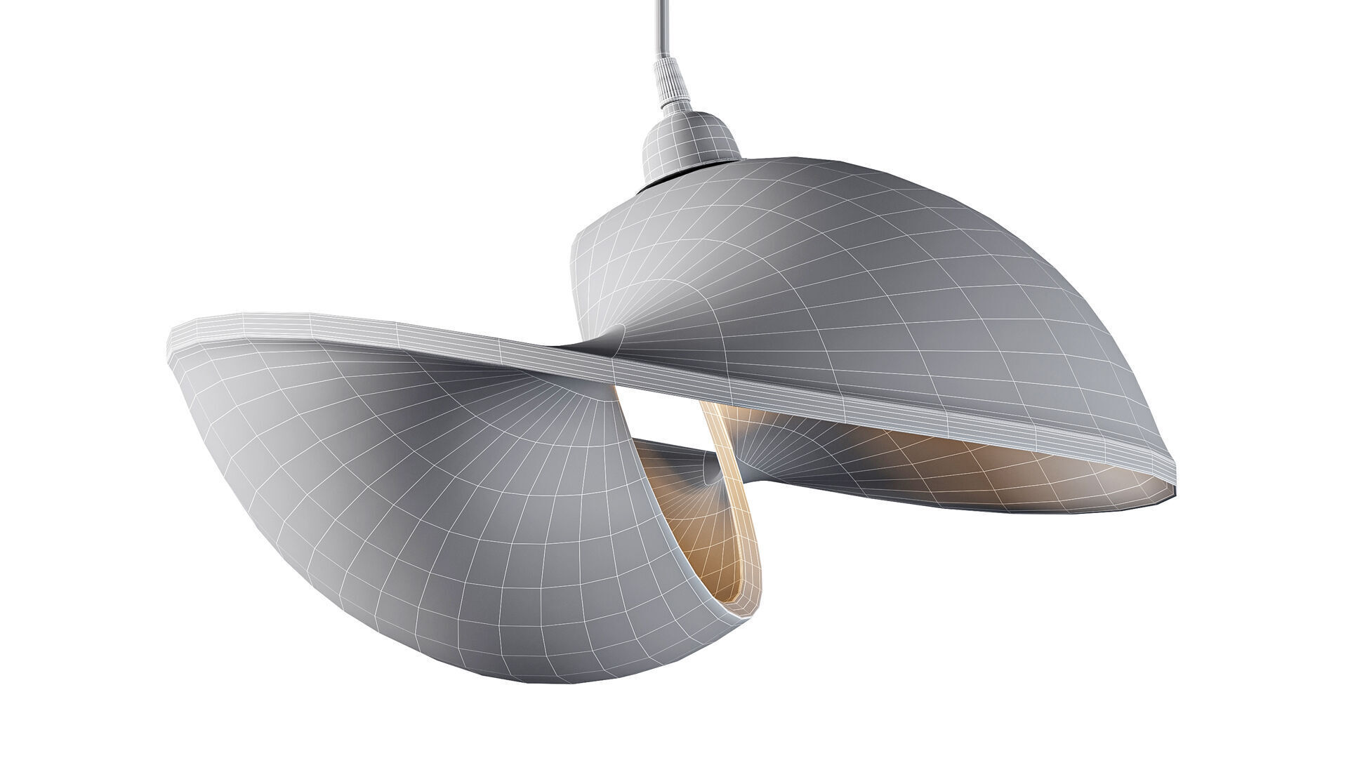 Udara Bamboo Shell Lampshade 40 3D model_7