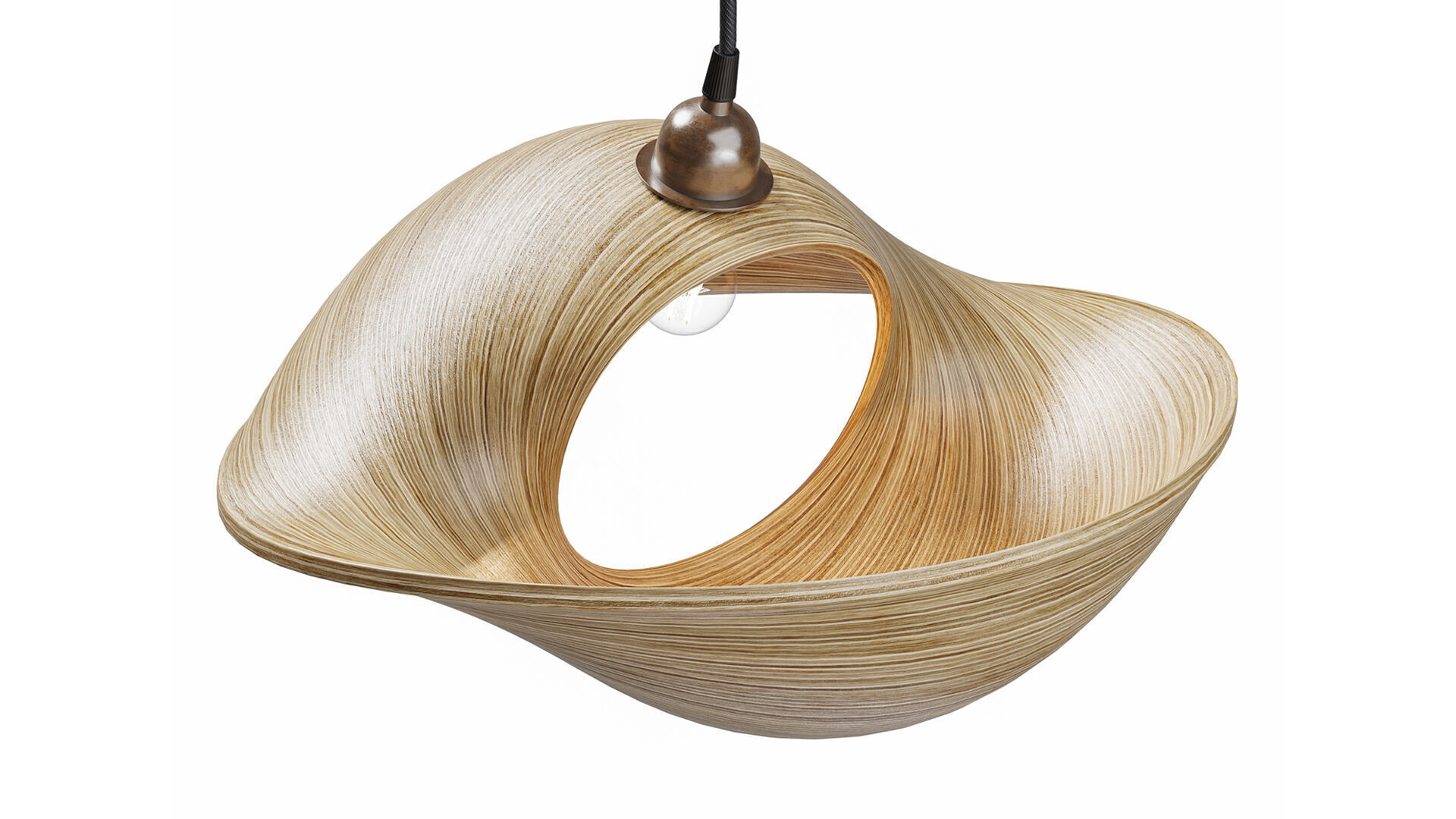 Udara Bamboo Shell Lampshade 40 3D model_6