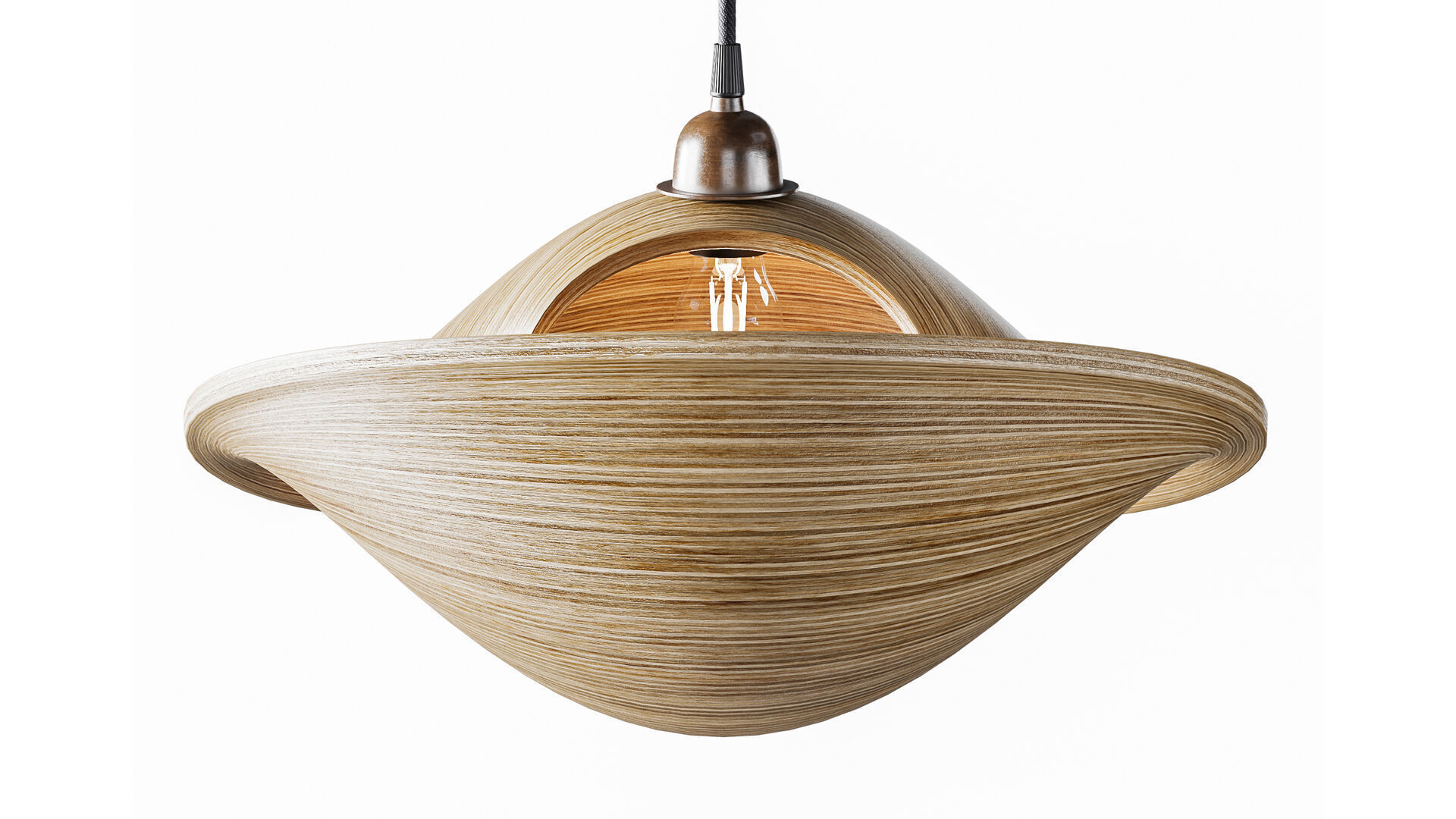 Udara Bamboo Shell Lampshade 40 3D model_4