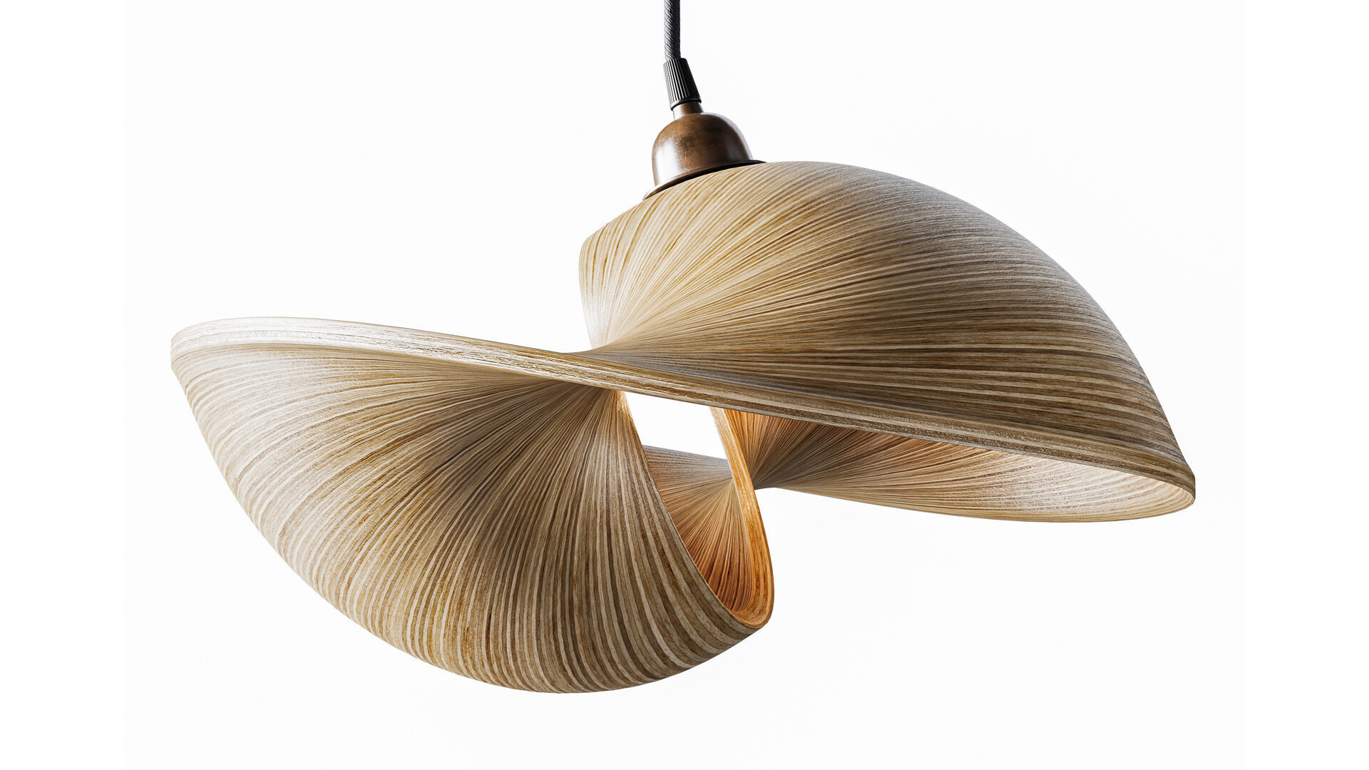Udara Bamboo Shell Lampshade 40 3D model_1