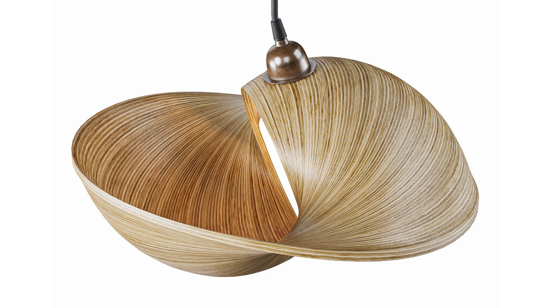 Udara Bamboo Shell Lampshade 40 3D model_5