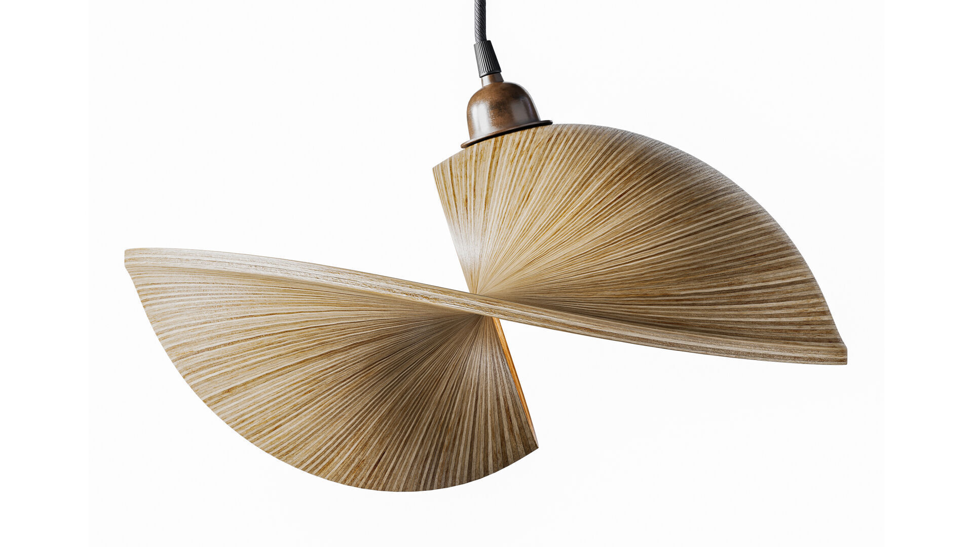 Udara Bamboo Shell Lampshade 40 3D model_3