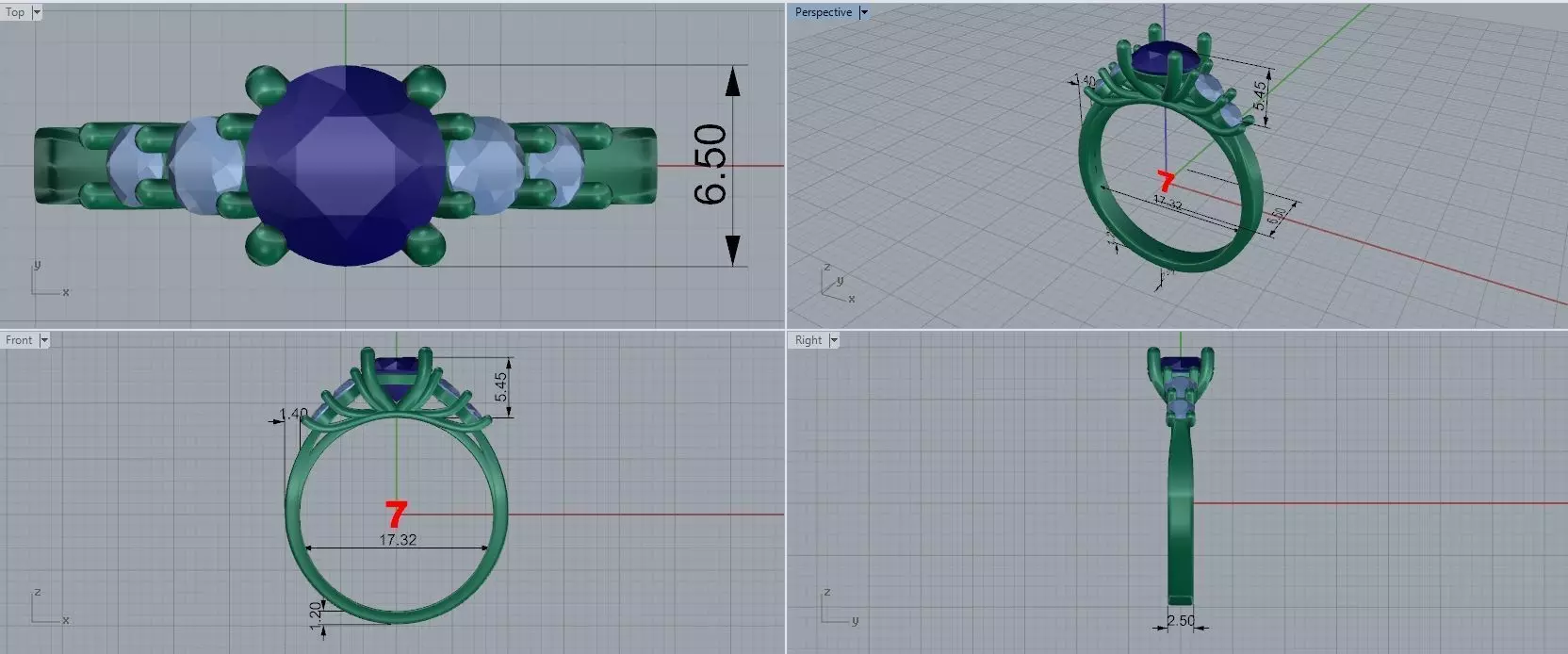 Engagement Wedding Ring 76 3D print model_5