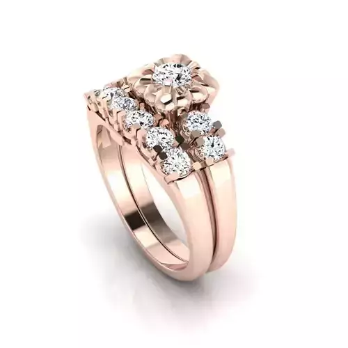 vintage antiques ring with wedding band