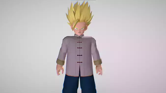 Teen Gohan Super Saiyan 2  - Dragon Ball Z - Budokai Low-poly 3D model
