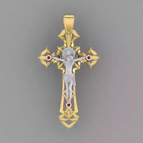 Gold Cross With Jesus