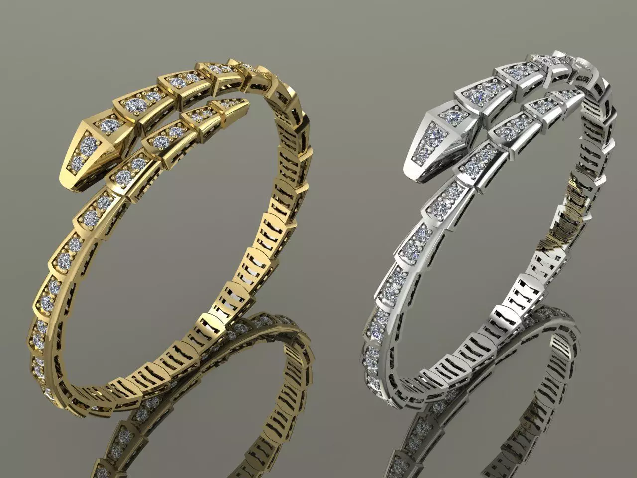 Serpenti Bvlgari Snake Bracelet 3D print model_0