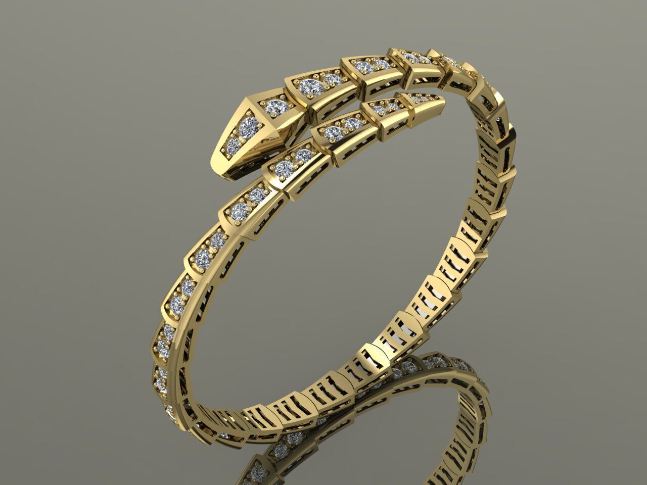 Serpenti Bvlgari Snake Bracelet 3D print model_2