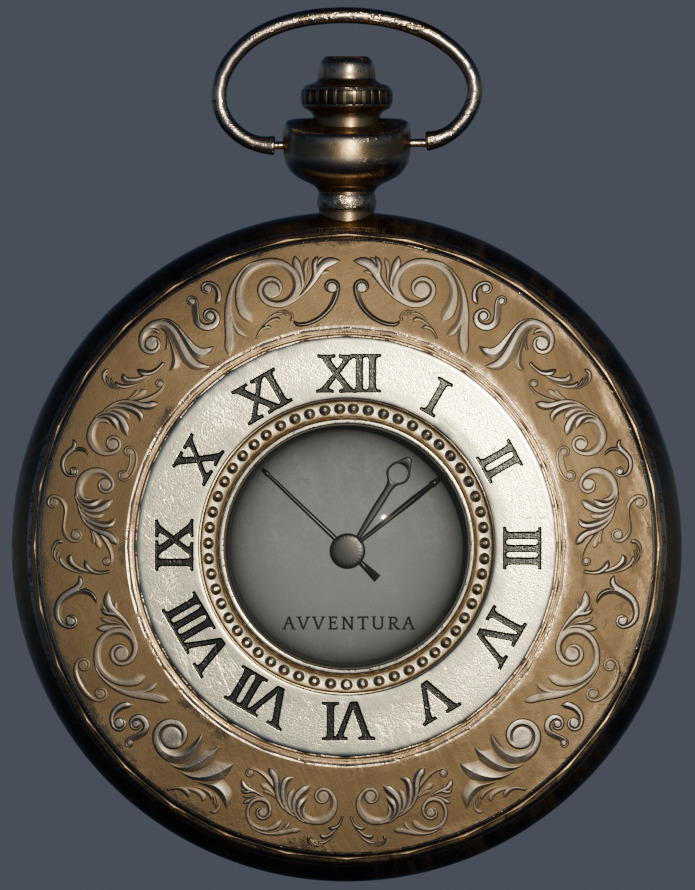 4K High Polly Vintage Pocket Watch 3D model_2