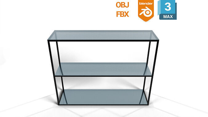 Glass Shelf Low-poly 3D model