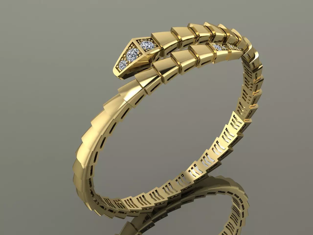 Serpenti Bvlgari Snake Bracelet 3D print model_0