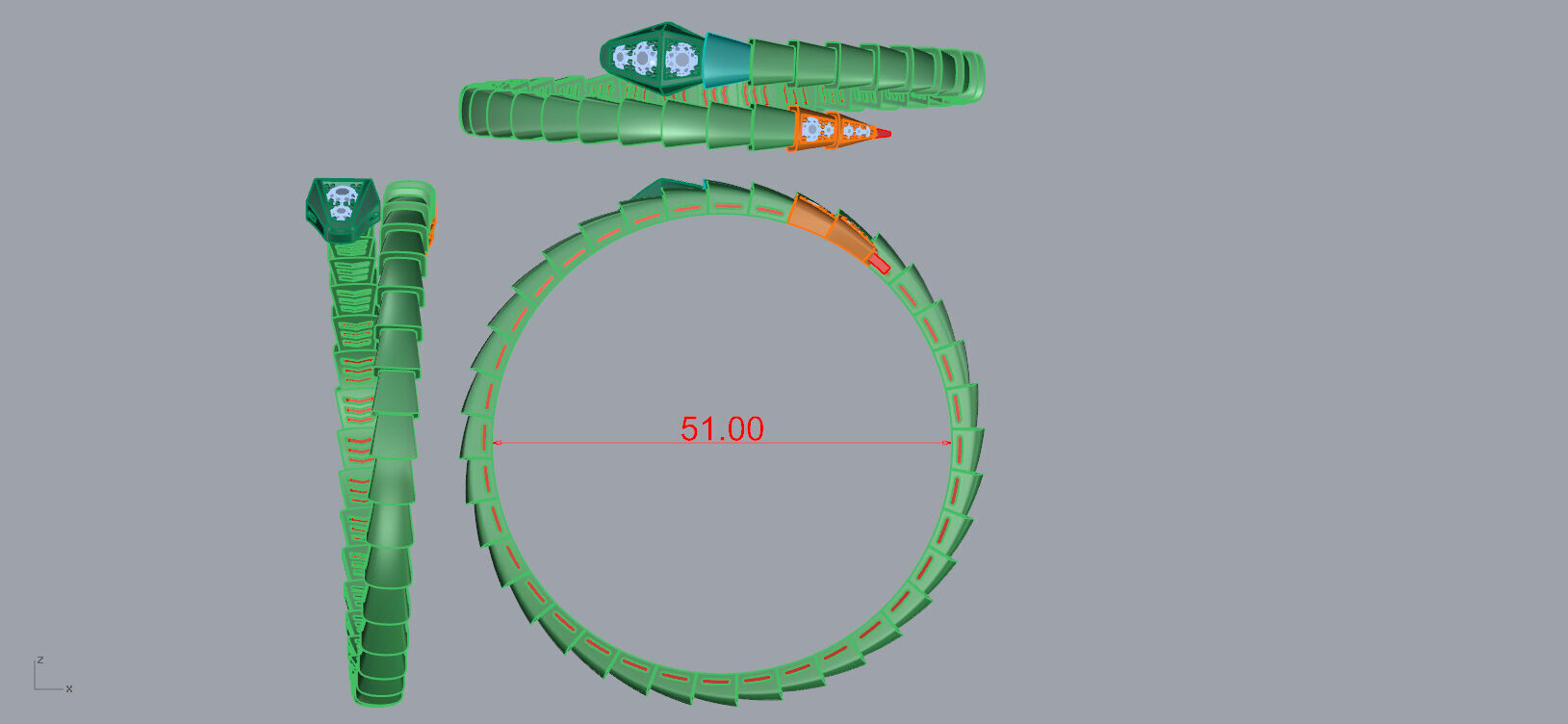 Serpenti Bvlgari Snake Bracelet 3D print model_4