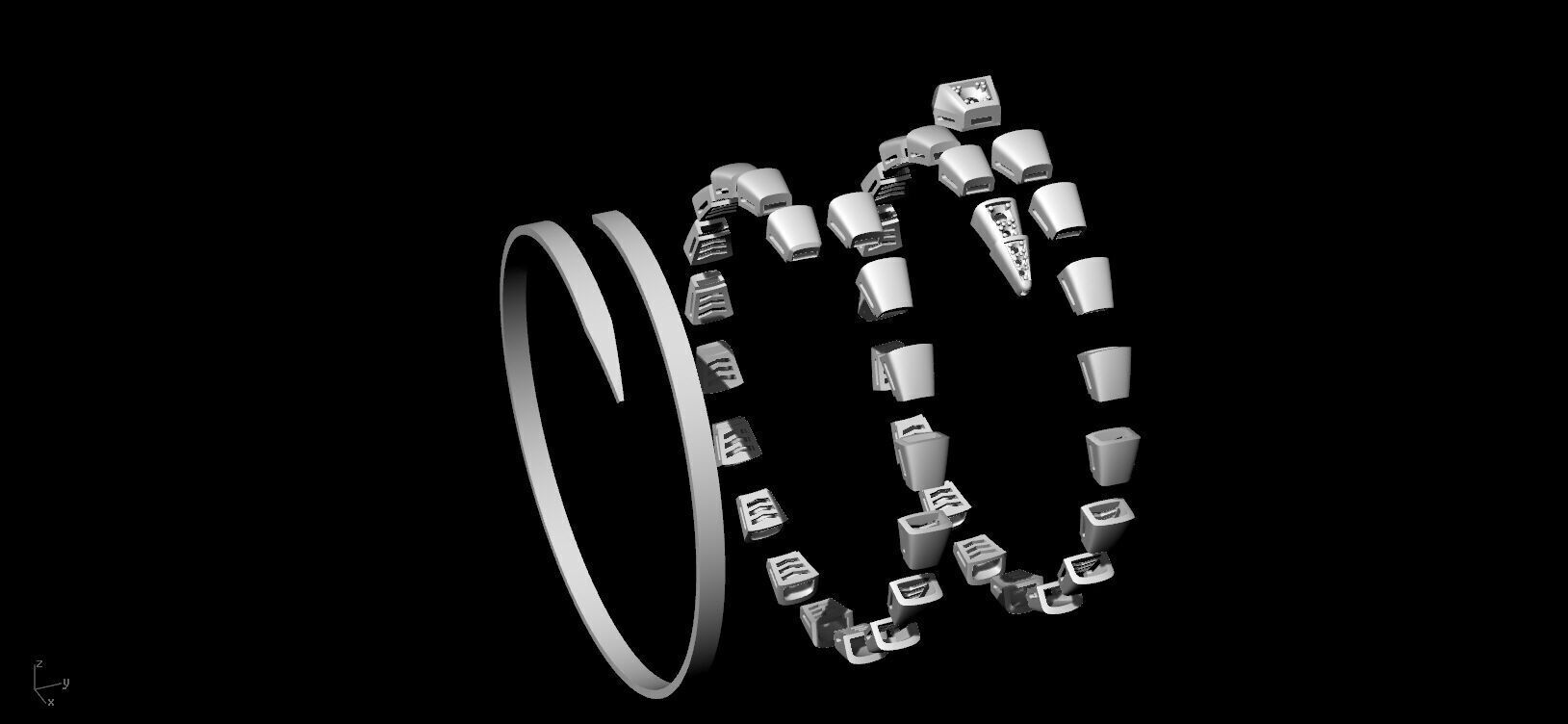 Serpenti Bvlgari Snake Bracelet 3D print model_3