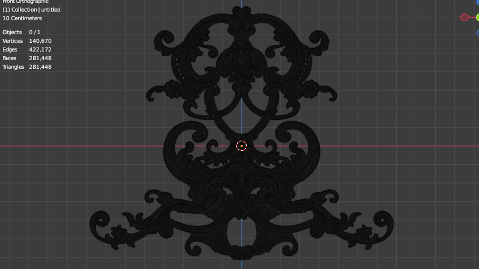 Classic decor ornament carved 63 3D model_6