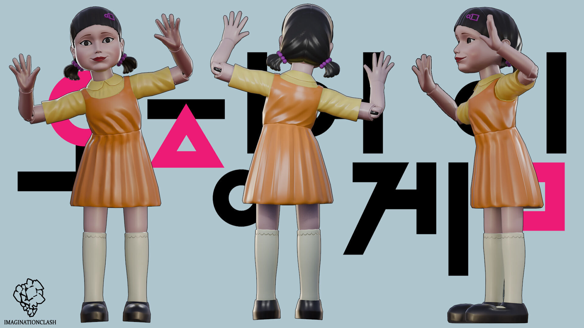 Squid Game Doll 3D model_2