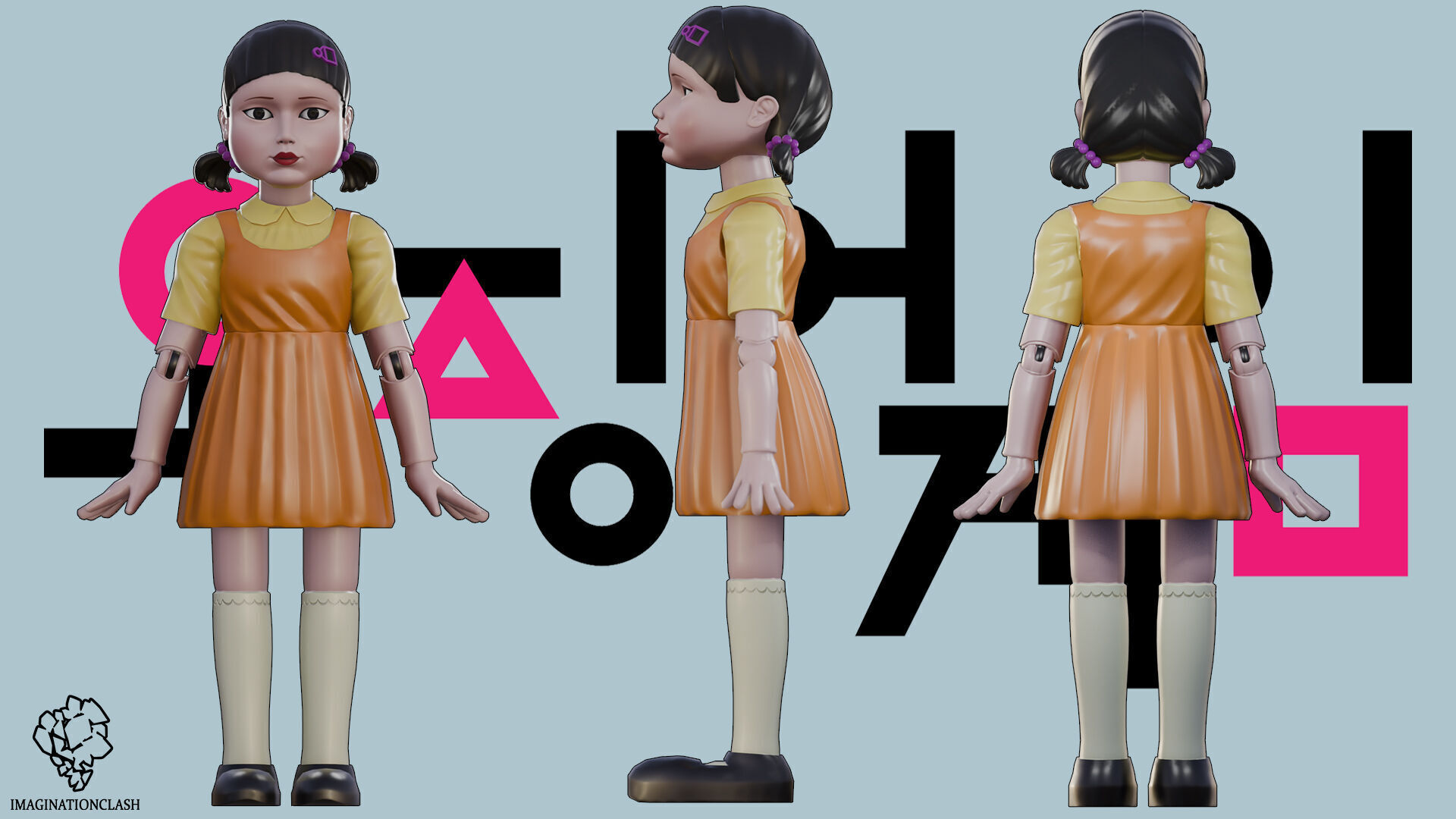 Squid Game Doll 3D model_1