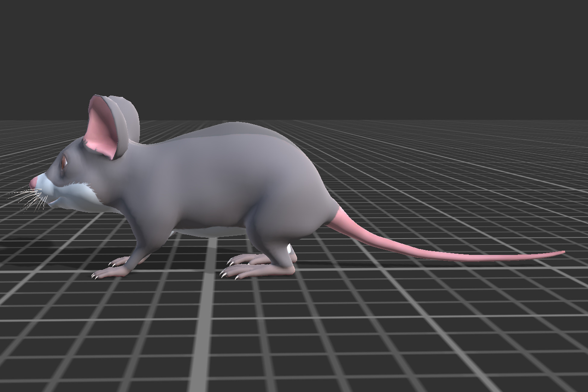 Cartoon Mouse Low-poly 3D model_2