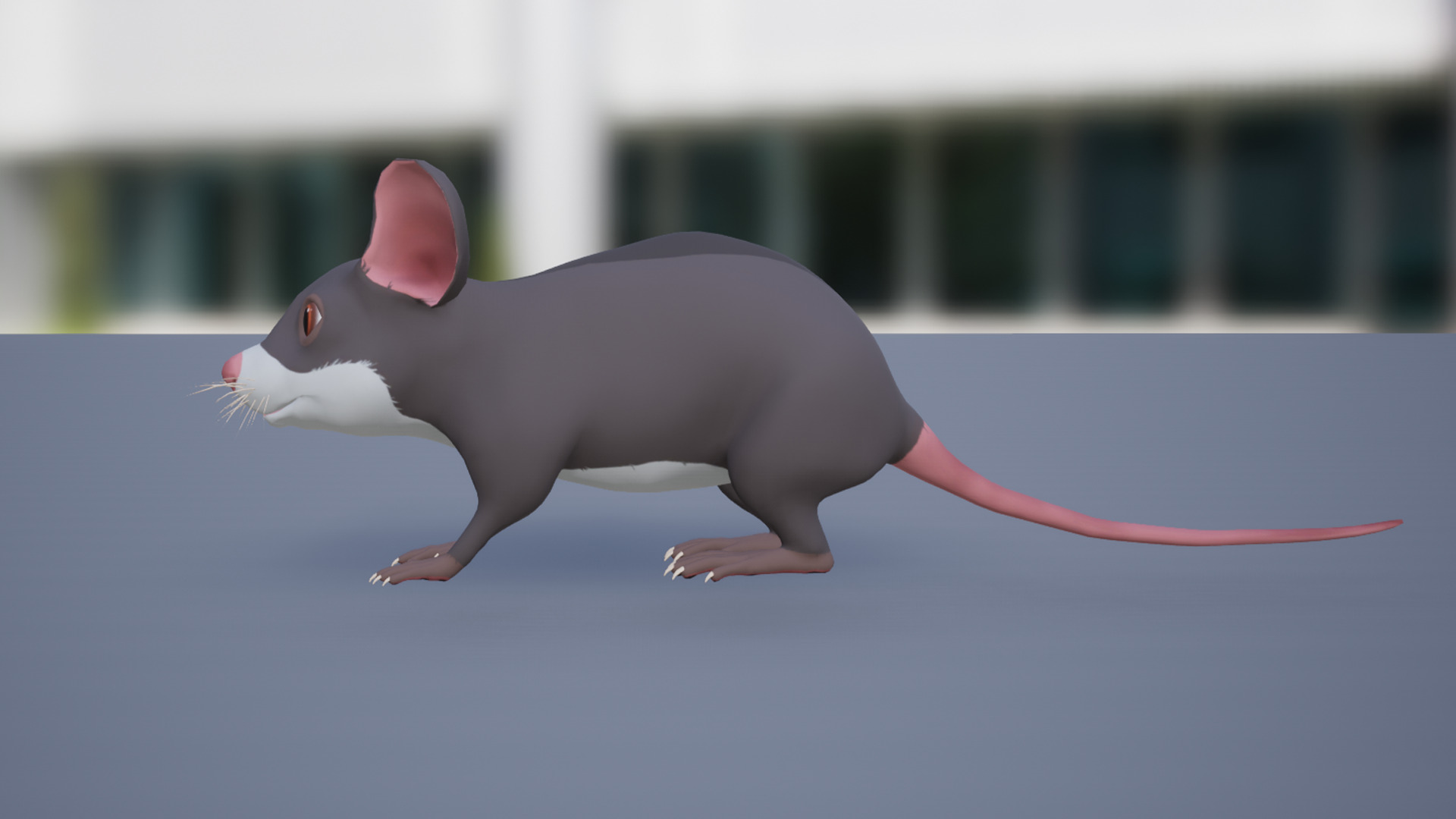 Cartoon Mouse Low-poly 3D model_8