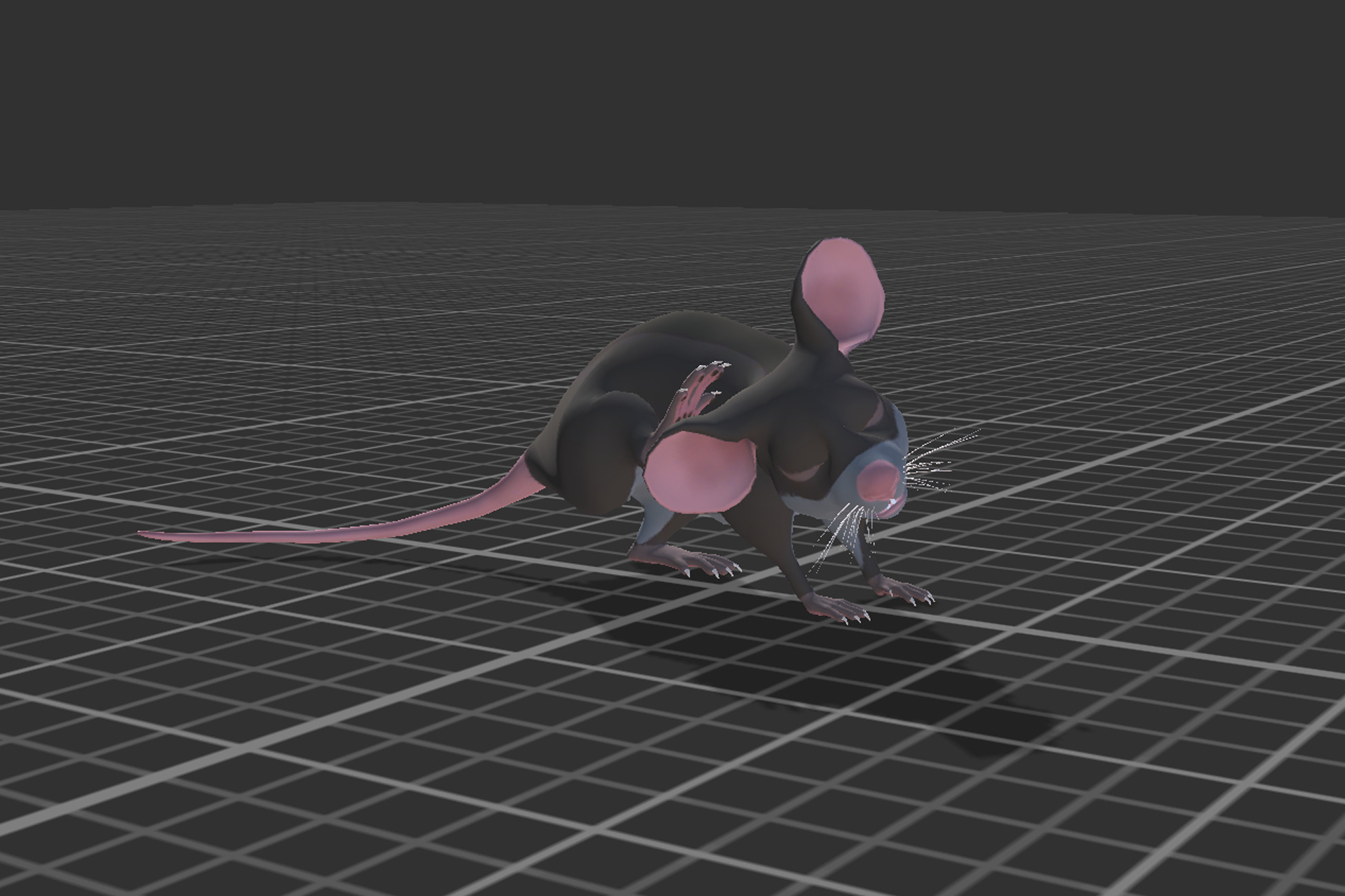 Cartoon Mouse Low-poly 3D model_6