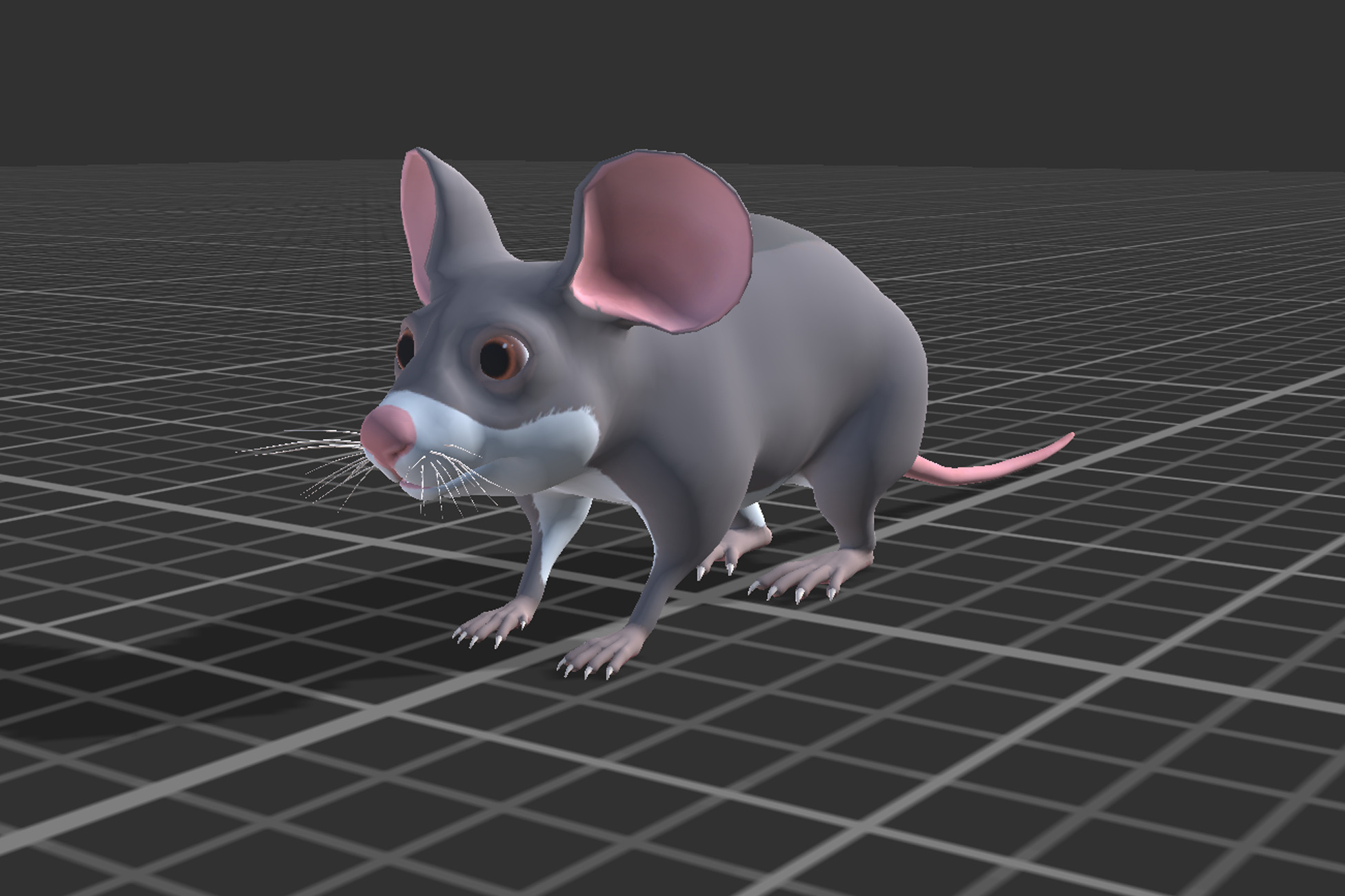 Cartoon Mouse Low-poly 3D model_3