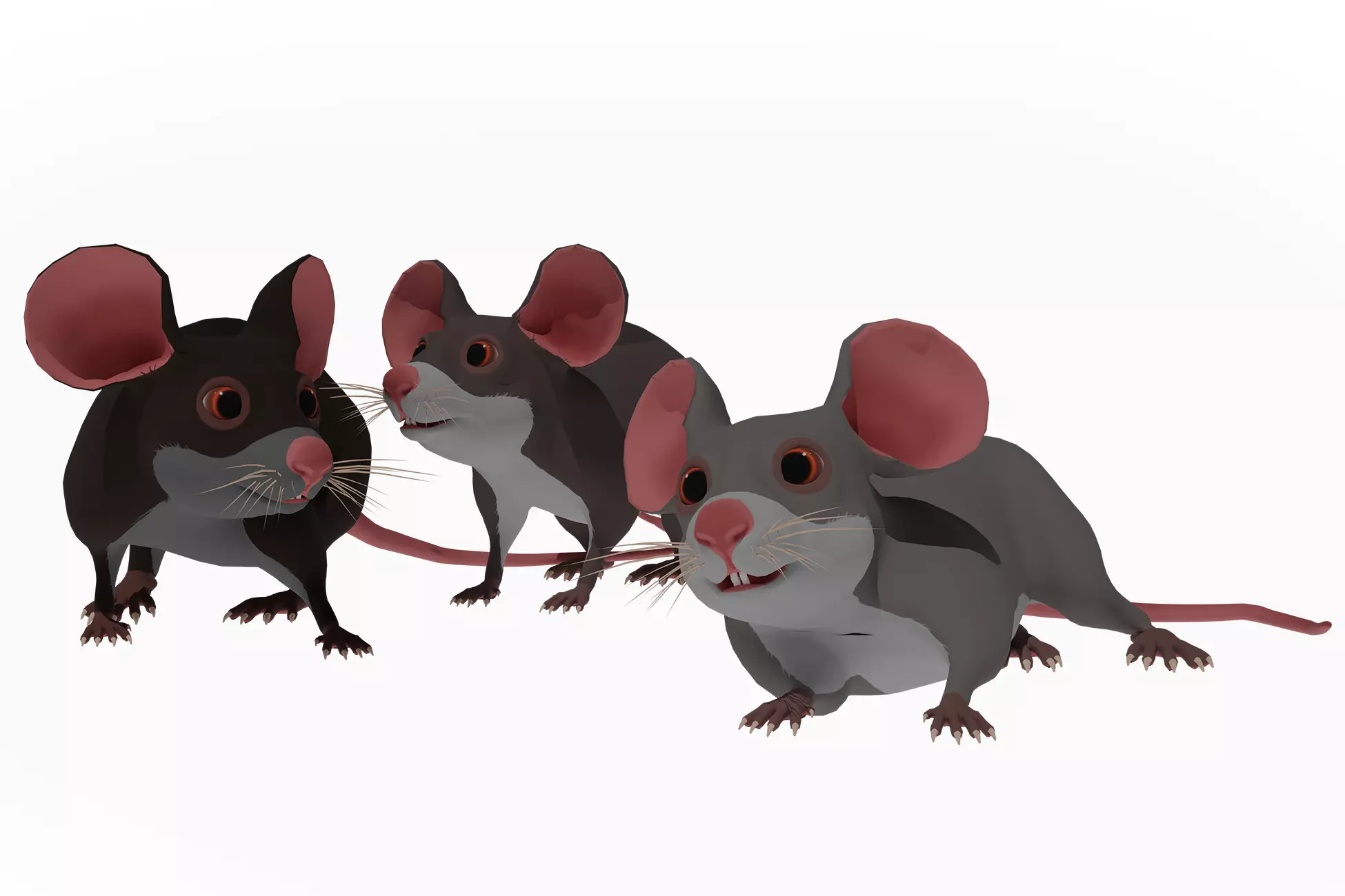 Cartoon Mouse Low-poly 3D model_0