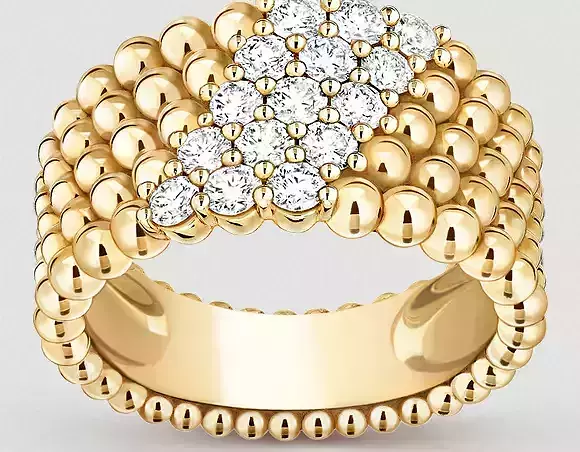 Perlee Diamonds 5Row Ring