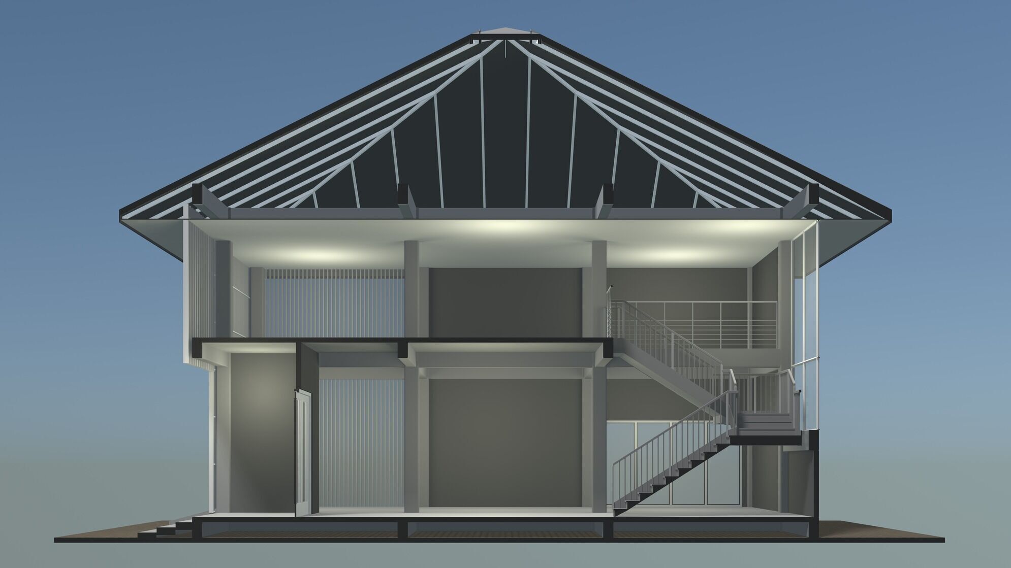 House in section cut 25-10 3D model_2