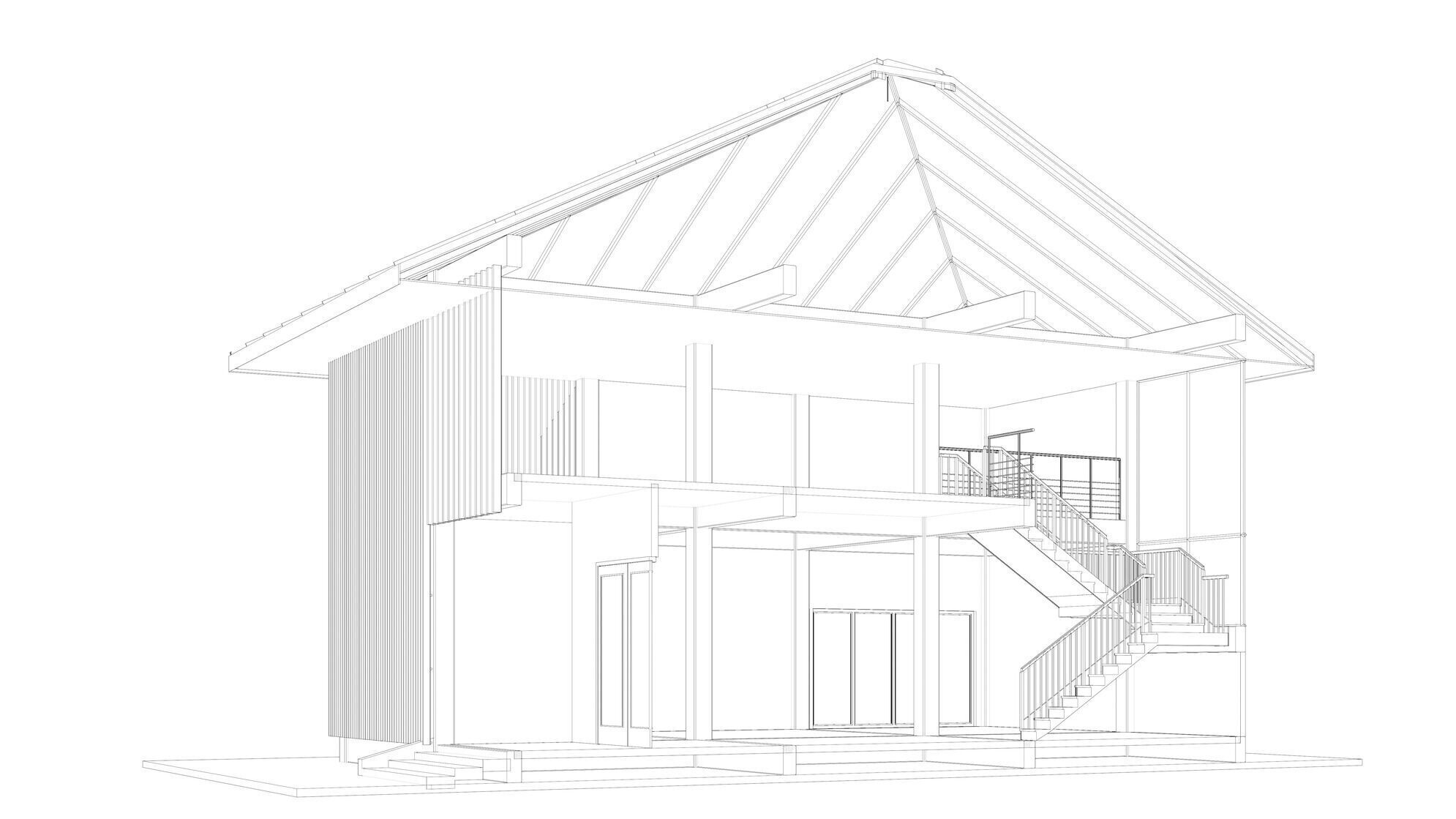 House in section cut 25-10 3D model_6