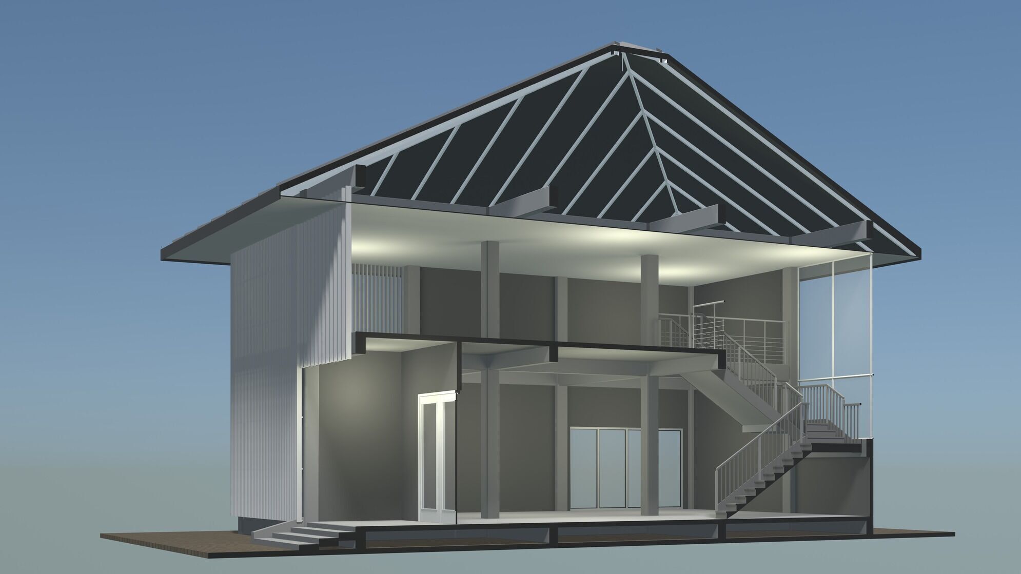 House in section cut 25-10 3D model_3