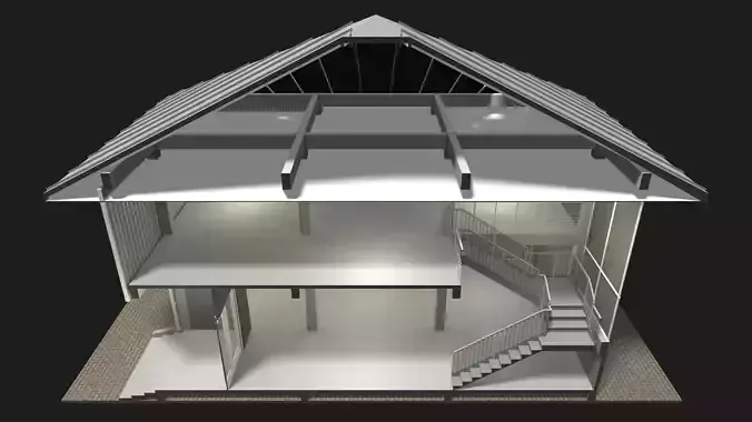 House in section cut 25-10 3D model