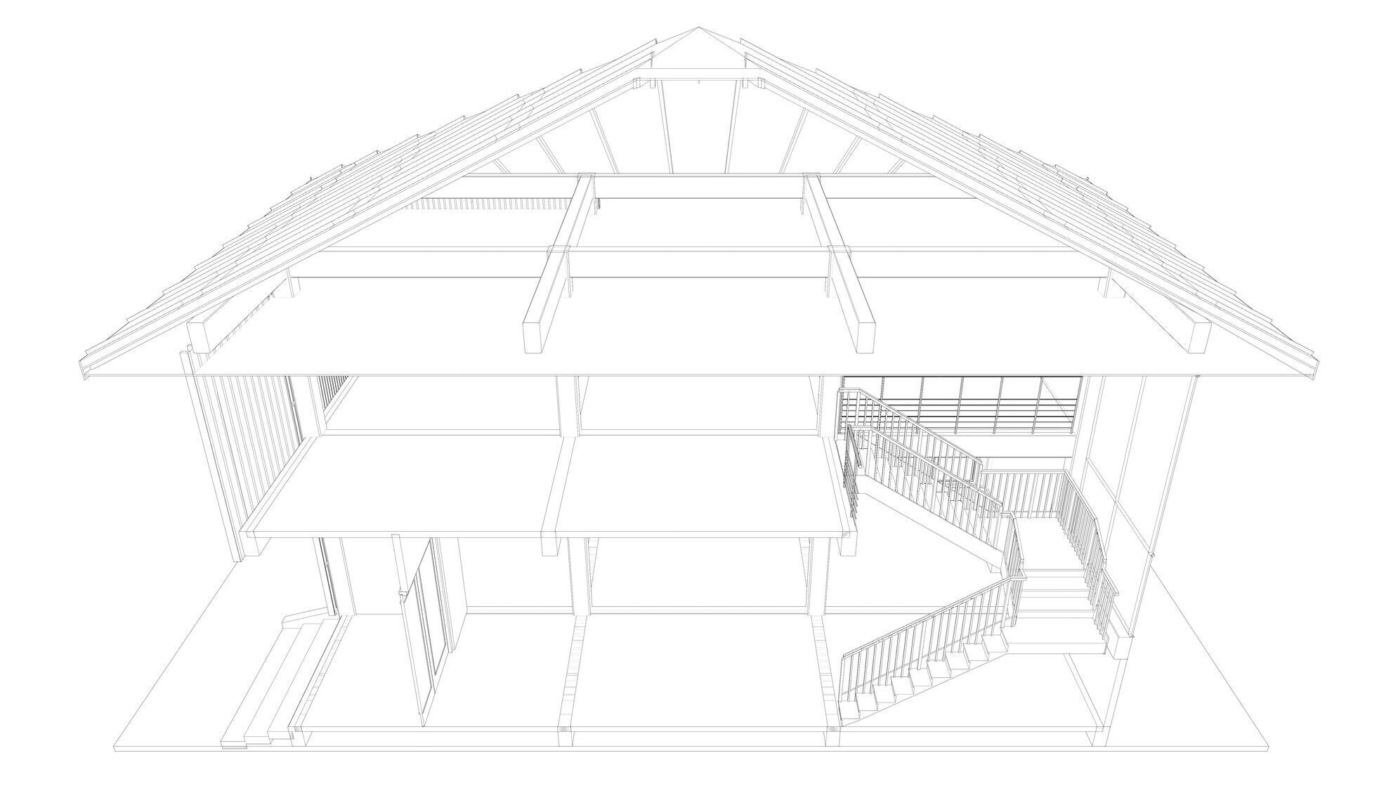 House in section cut 25-10 3D model_9