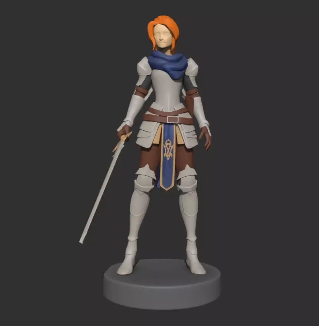 Female Knight 3D Printable Miniature for RPG and Tabletop Games Free 3D print model