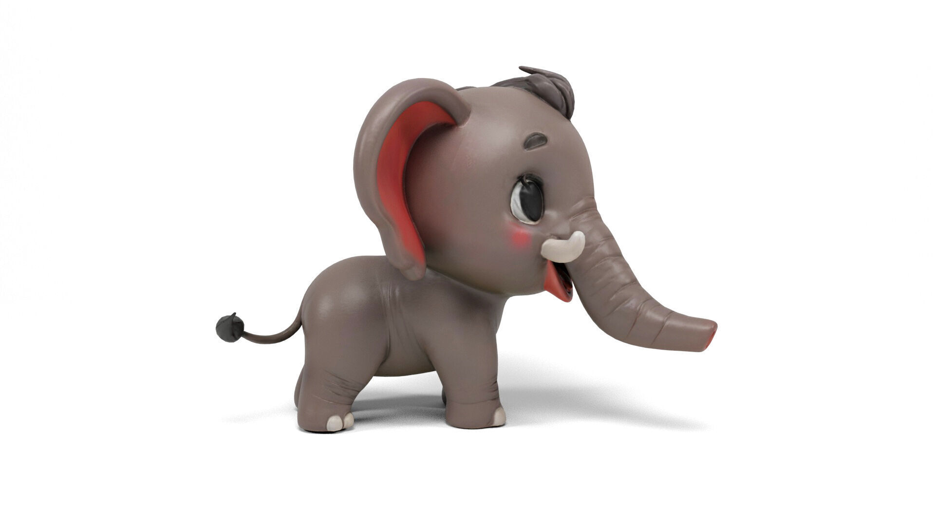 Little elephant Low-poly 3D model_6