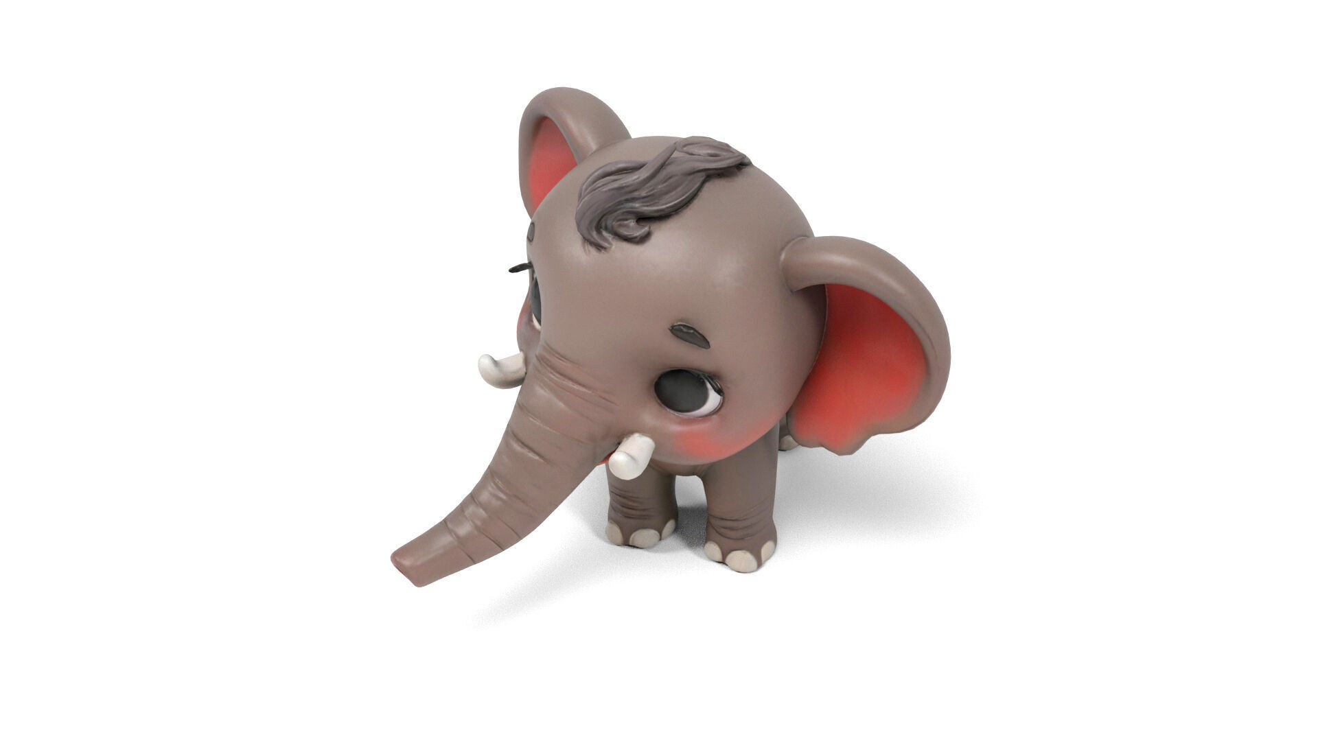Little elephant Low-poly 3D model_3
