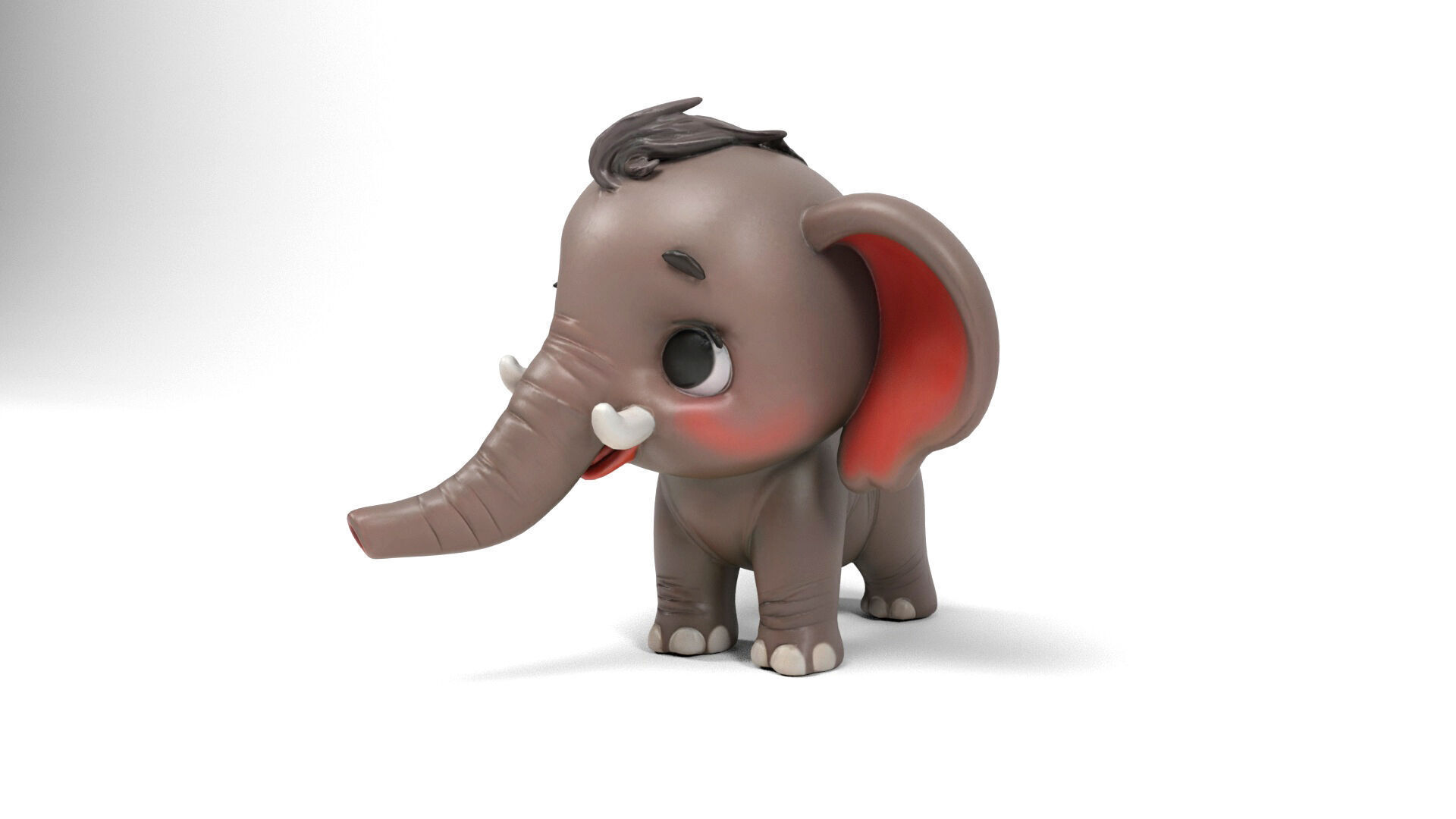 Little elephant Low-poly 3D model_1
