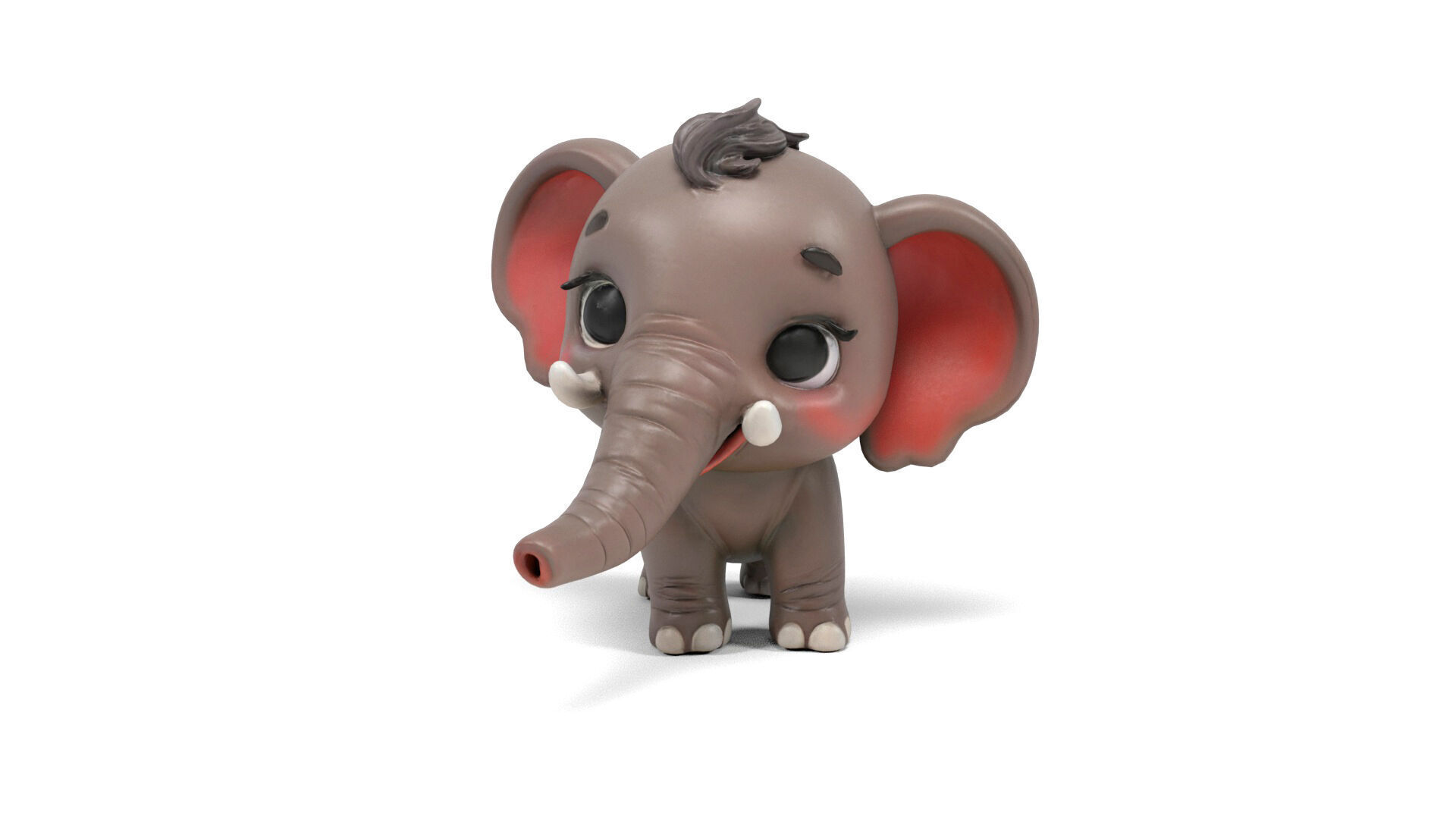 Little elephant Low-poly 3D model_4