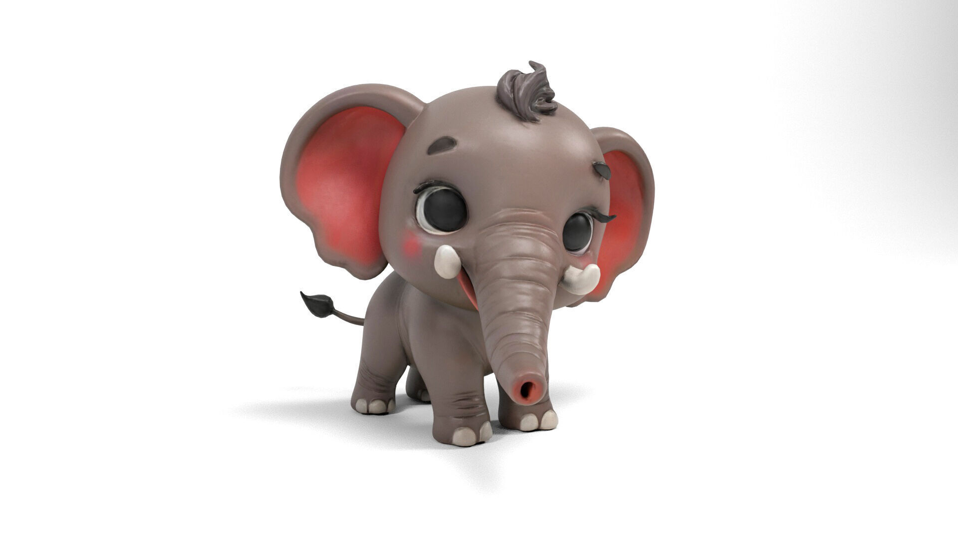 Little elephant Low-poly 3D model_2