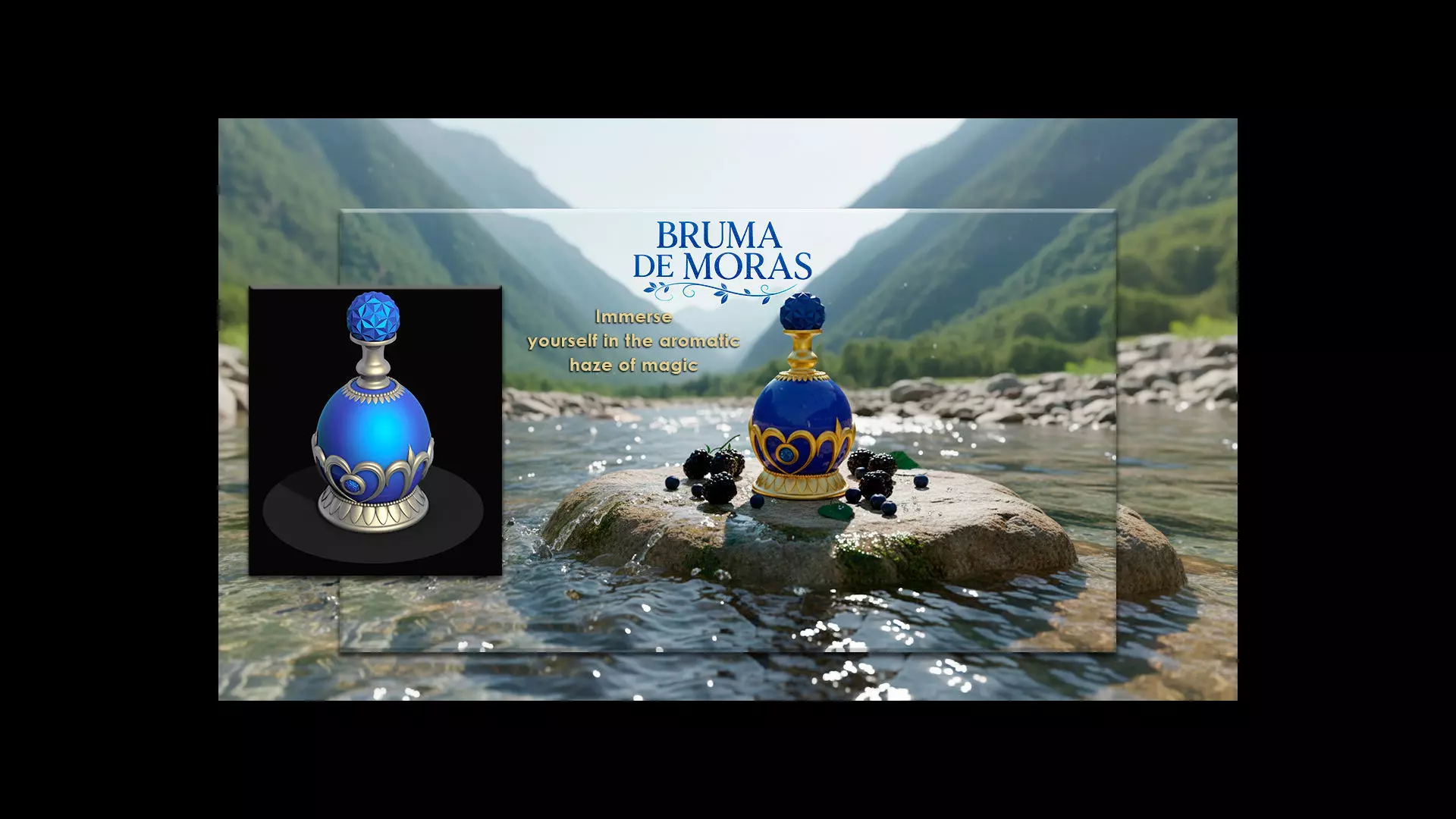 Vintage Perfume Bottle Blue 3D model_6