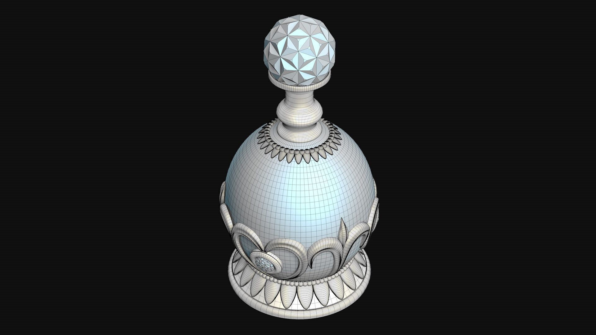 Vintage Perfume Bottle Blue 3D model_5