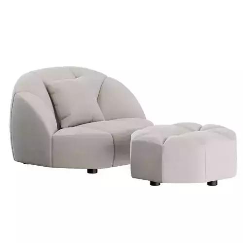 Cloud Armchair and Pouf by Gallotti Radice