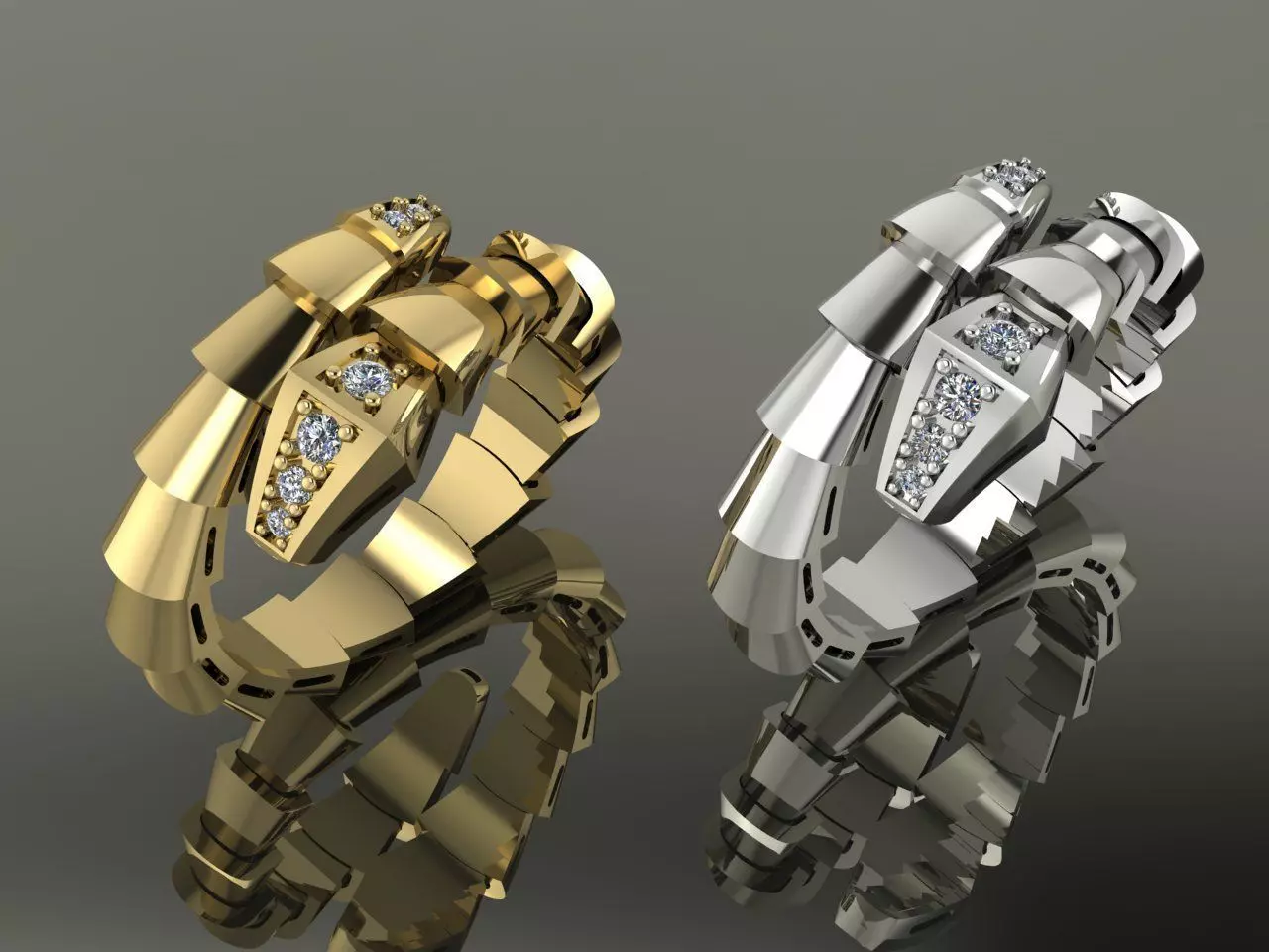 Bvlgari Snake Serpenti Ring 3D print model_0