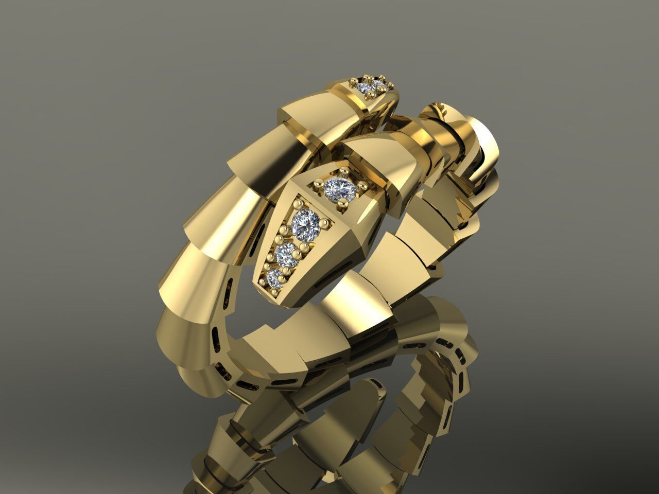 Bvlgari Snake Serpenti Ring 3D print model_1
