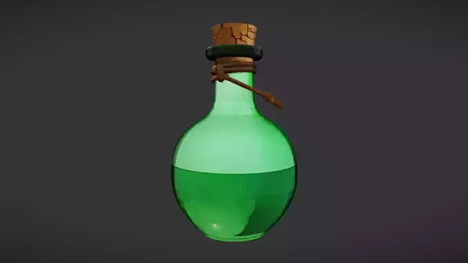 green potion bottle with cork