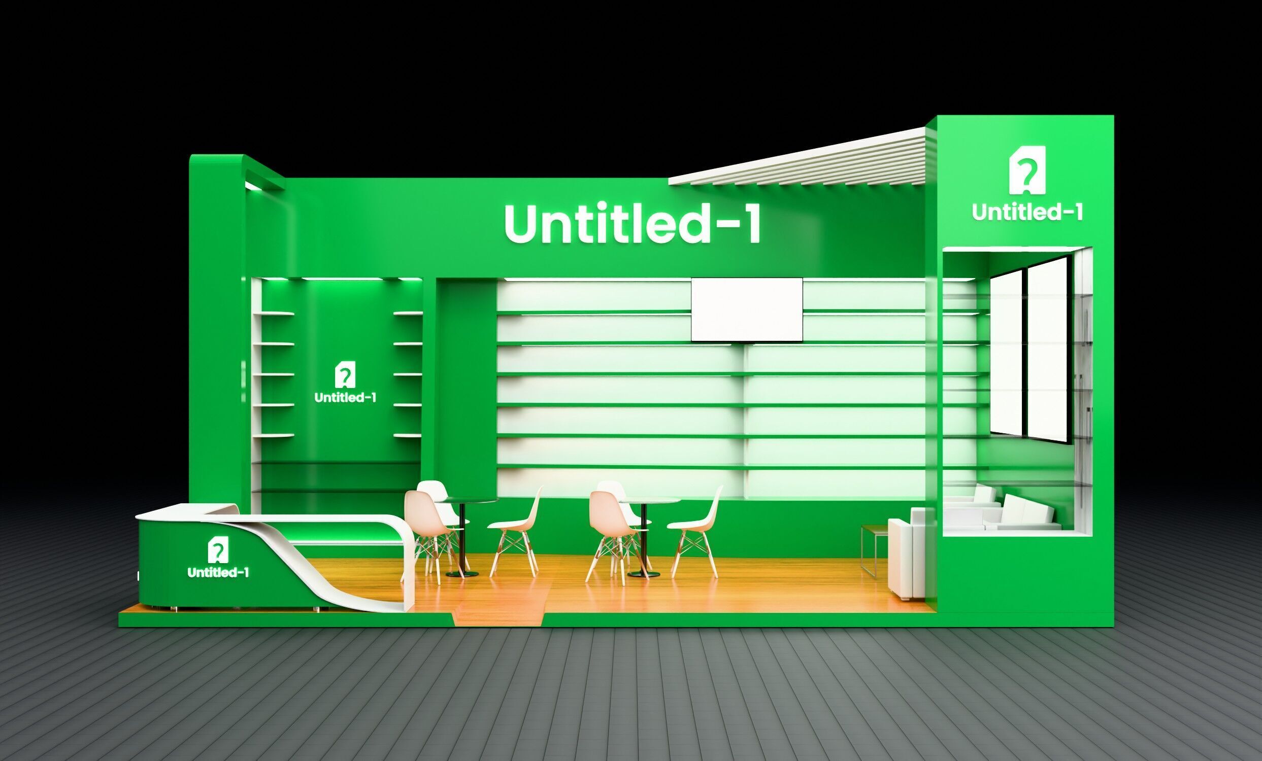 Exhibition Stall design 2 side open 3D model_2