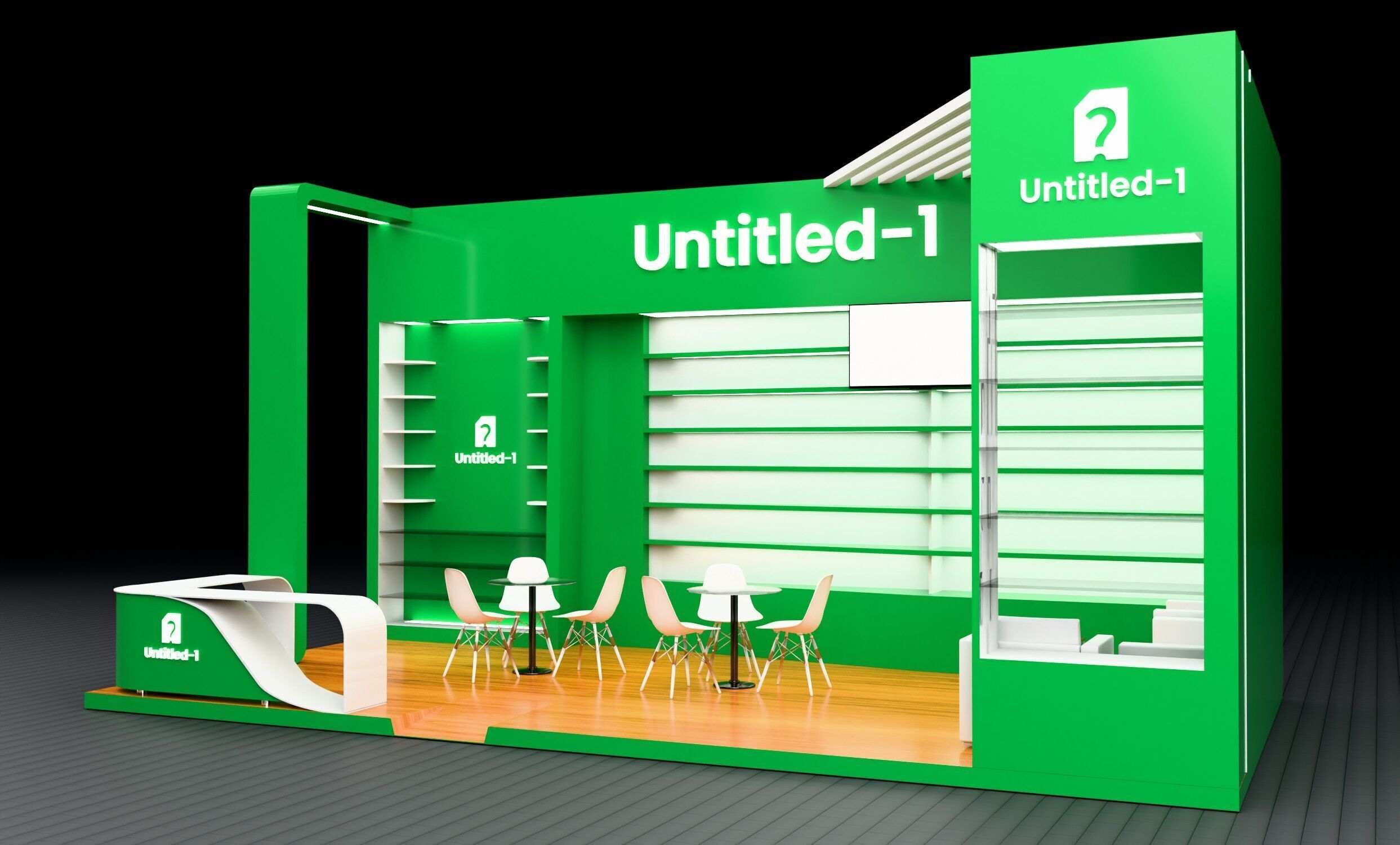 Exhibition Stall design 2 side open 3D model_4