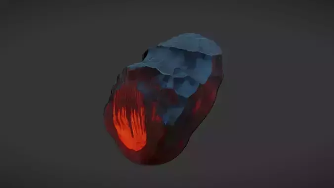 glowing meteorite or rocky object