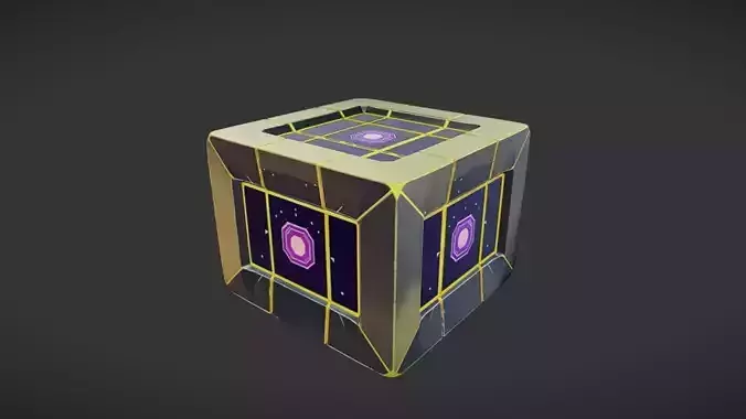 Futuristic glowing cube