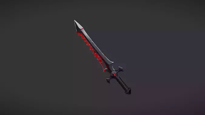 fantasy sword with red accents