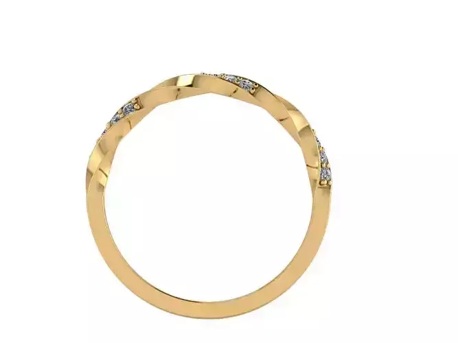 womens gold ring twisted diamond band 