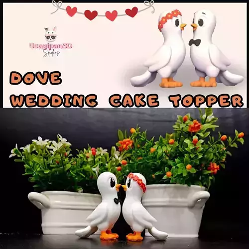 Dove Wedding Cake Topper 3D print model